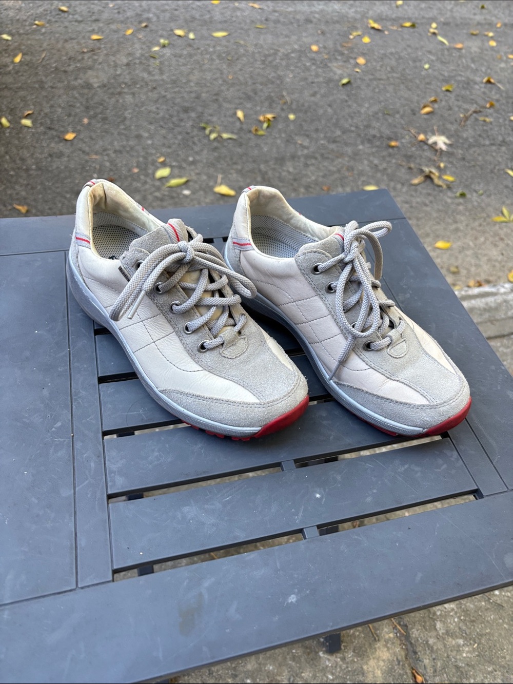 Romika Light Gray and Red Women's Casual Sneakers